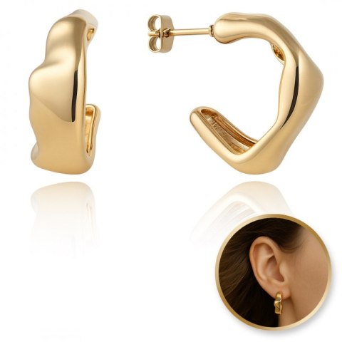 Kolczyki ze stali szlachetnej platerowane 14k złotem, wiszące KST3413