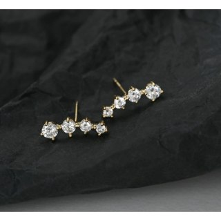 Kolczyki ze stali szlachetnej pozłacane 14k złotem, z cyrkoniami KST3418