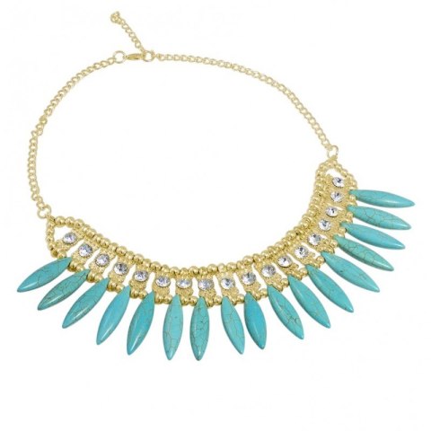 Kolia łezki geometria, naszyjnik marmurek biały z cyrkoniami N215M