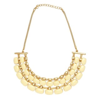 Kolia naszyjnik kremowo złota duża N162B