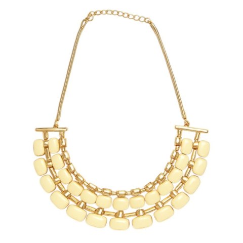 Kolia naszyjnik kremowo złota duża N162B