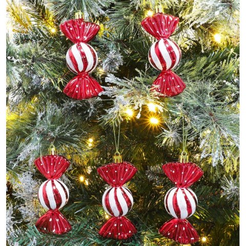 Komplet bombek cukierki 6szt w opakowaniu 8,5cm, bombki na choinkę KSN94