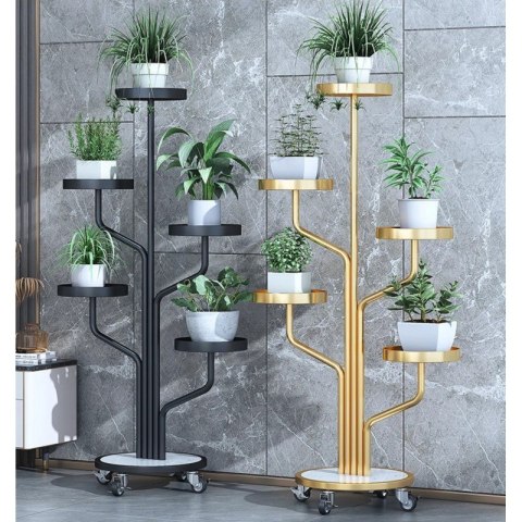 Kwietnik, regał, stojak na kwiaty metalowy okrągły na kółkach 130х40cm SZ38CZ