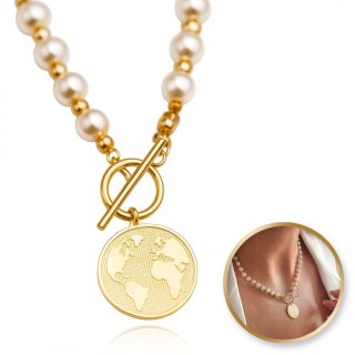 Naszyjnik stal szlachetna pozłacana 14k złotem NST1611