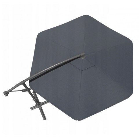 Parasol ogrodowy z oświetleniem SOLAR LED, wysięgnik i falbanka, grafitowy 3,5 m. OGP11SZ
