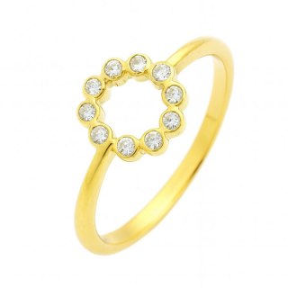 Pierścionek pozłacany stal chirurgiczna platerowana złotem PST879