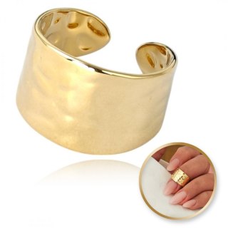 Pierścionek stal chirurgiczna platerowana złotem regulowany PST948