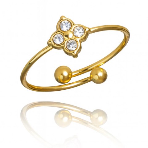 Pierścionek stal szlachetna platerowana 14k złotem 7mm PST903B