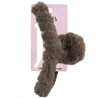 Spinka do włosów klamra futerko brązowa SP240BR