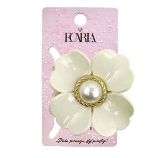Spinka do włosów, klamra kwiat z perłą biała SP355B