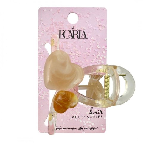 Spinka klamra do włosów XL transparentna SERCA 8x6cm SP376