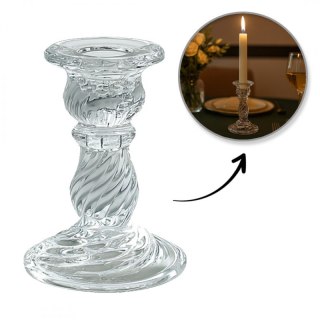 Świecznik dekoracyjny, szklany Glamour 9,5cm - SW12