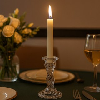 Świecznik dekoracyjny, szklany Glamour 9,5cm - SW12