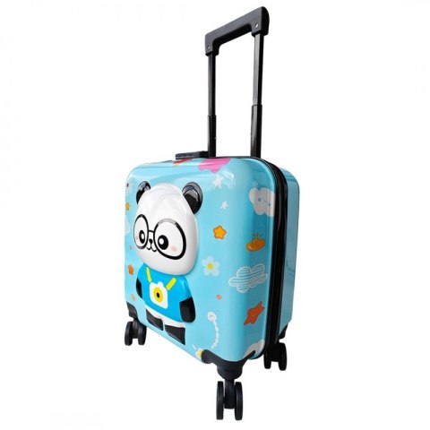 WALIZKA DZIECIĘCA KABINOWA BAGAŻ DZIECI z szyfrem panda niebieska WP07
