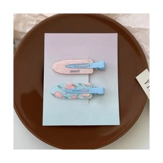 Zestaw 2 spinek wsuwek, klamerek do włosów, peach, brzoskwinie SP393