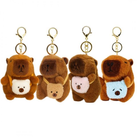 Brelok do kluczy pluszowa piszcząca Kapibara z torebką, LOSOWY KOLOR BRL387