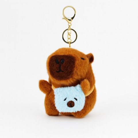 Brelok do kluczy pluszowa piszcząca Kapibara z torebką, LOSOWY KOLOR BRL387