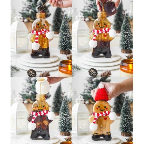 Butelka dekoracyjna 350ML kształt pierniczka z szalikiem i czapeczką 17cm BD38