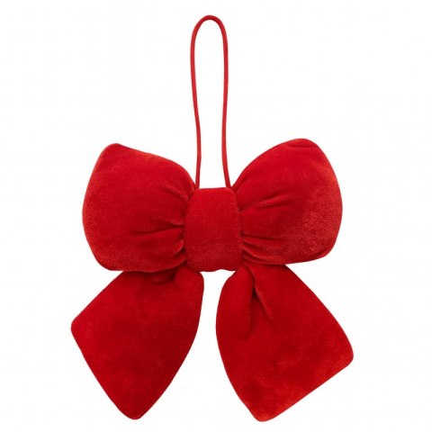 Czerwona kokarda, aksamitna, ozdoba świąteczna 14 x 5cm WOZ41