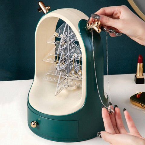 Ekspozytor na biżuterię zielony w świątecznym wydaniu E28ZIE