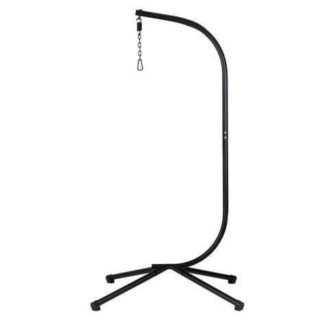 Fotel wiszący huśtawka, kokon składany szary z beżowymi poduszkami KR37SZ