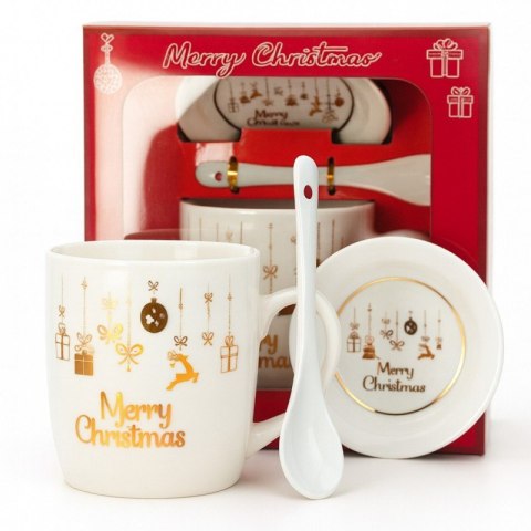KUBEK ŚWIĄTECZNY - zestaw w pudełku z zaparzaczem i łyżeczką 350 ml KB33WZ2