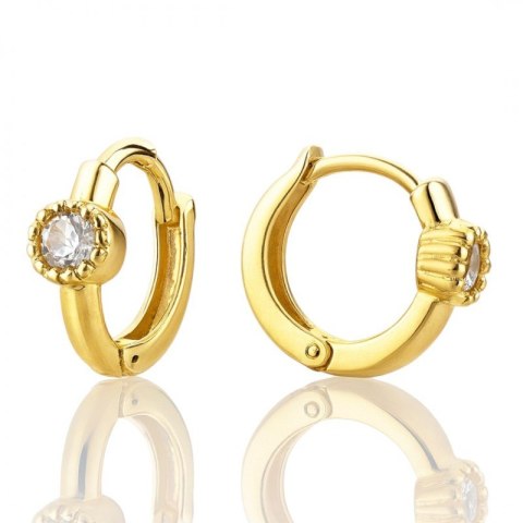 Kolczyki ze stali szlachetnej platerowane 14k złotem, zapięcie angielskie KST3422