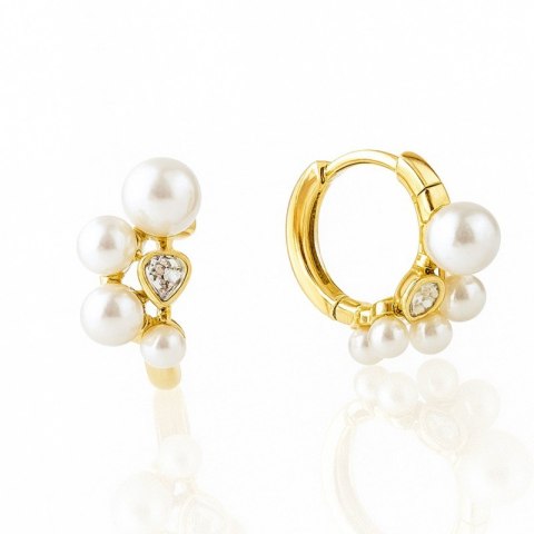 Kolczyki ze stali szlachetnej platerowane 14k złotem, zapięcie angielskie KST3431