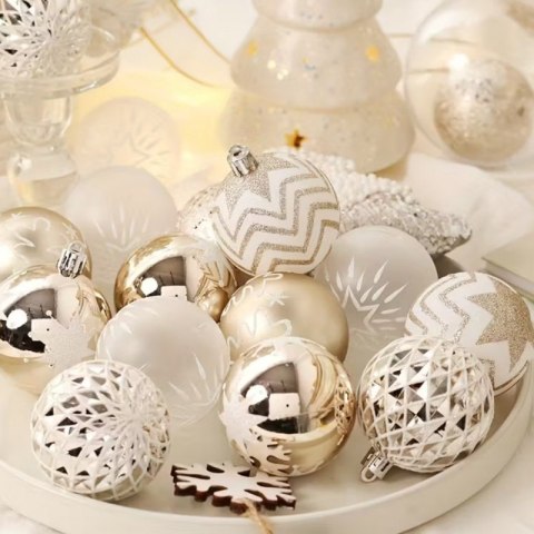 Komplet 16 sztuk bombek w opakowaniu 6cm złote, bombki na choinkę BSN55