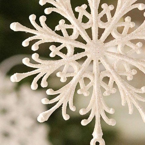 Komplet 40 sztuk ozdób bożonarodzeniowych w opakowaniu średnica 10cm białe BSN59