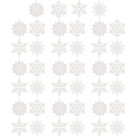 Komplet 40 sztuk ozdób bożonarodzeniowych w opakowaniu średnica 10cm białe BSN59