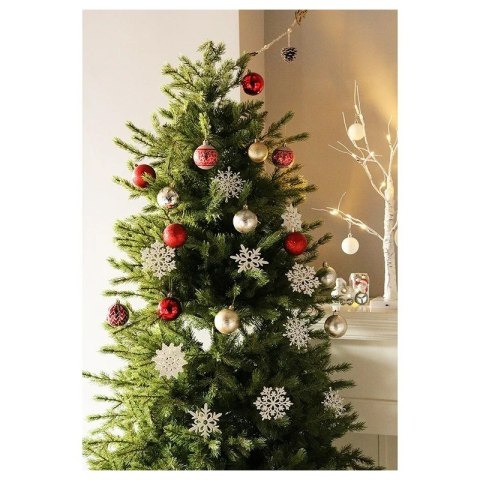 Komplet 40 sztuk ozdób bożonarodzeniowych w opakowaniu średnica 10cm białe BSN59