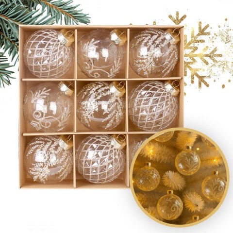 Komplet bombek 9 szt. opakowaniu 8cm, bombki na choinkę BSN61