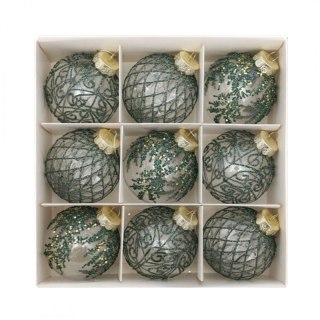 Komplet bombek 9 szt. opakowaniu 8cm, bombki na choinkę BSN62
