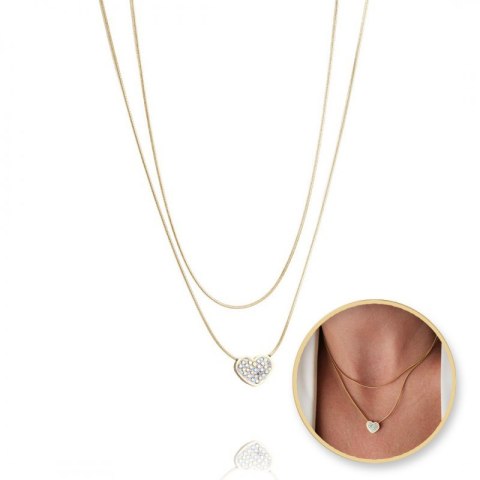 Naszyjnik stal szlachetna pozłacana 14k złotem NST1488