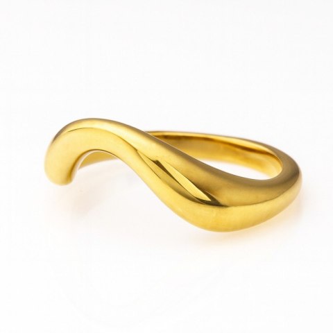 Pierścionek pozłacany stal chirurgiczna platerowana złotem PST924, Rozmiar pierścionków: US8 EU17