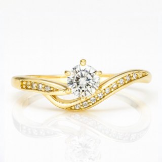 Pierścionek pozłacany stal chirurgiczna platerowana złotem PST958, Rozmiar pierścionków: US6 EU11