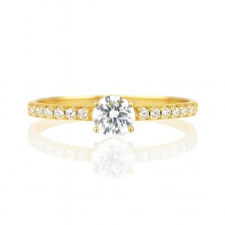 Pierścionek pozłacany stal chirurgiczna platerowana złotem PST960, Rozmiar pierścionków: US6 EU11