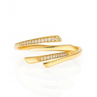 Pierścionek pozłacany stal chirurgiczna platerowana złotem PST962, Rozmiar pierścionków: US6 EU11