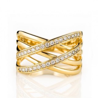 Pierścionek pozłacany stal chirurgiczna platerowana złotem PST964, Rozmiar pierścionków: US6 EU11