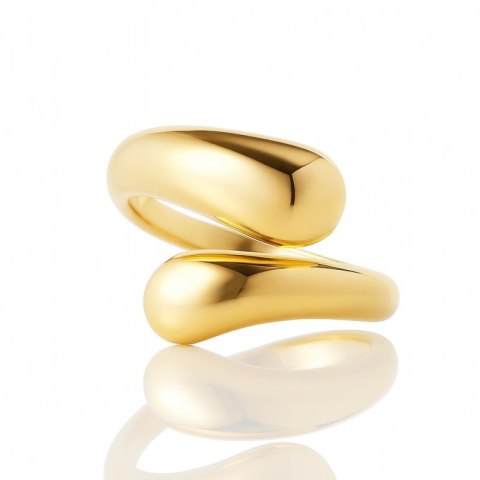 Pierścionek stal chirurgiczna platerowana złotem regulowany PST969