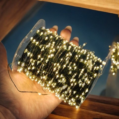 Zewnętrzne/ wewnętrzne lampki choinkowe drucik 1000 LED 100m, ciepłe białe LAMP35CB