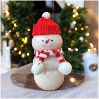 Butelka dekoracyjna 350ML kształt bałwanka z szalikiem i czapeczką 17cm BD40