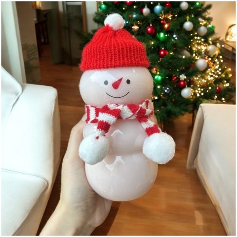 Butelka dekoracyjna 350ML kształt bałwanka z szalikiem i czapeczką 17cm BD40