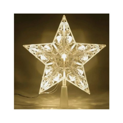 Czubek na choinkę, gwiazda LED 15cm BOŻE NARODZENIE biała KSN205