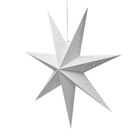 DUŻA GWIAZDA PAPIEROWA ŚWIĄTECZNA AŻUROWA biała 60 cm WITRAŻ 3D WG11