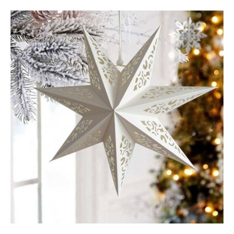 DUŻA GWIAZDA PAPIEROWA ŚWIĄTECZNA AŻUROWA biała 60 cm WITRAŻ 3D WG13