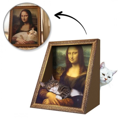 Drapak domek DLA KOTA - obraz ramka Mona Lisa, legowisko KOT29
