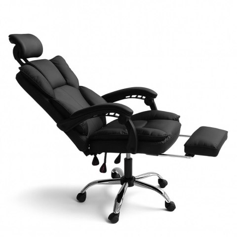 Fotel biurowy obrotowy Directo z podnóżkiem - Brązowy ciemny MATERIAŁ KO49BR