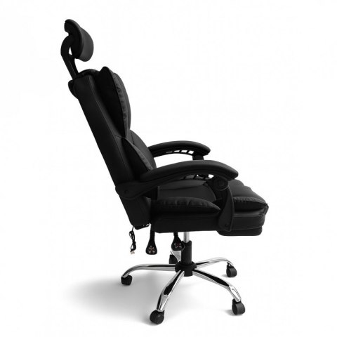 Fotel biurowy obrotowy Directo z podnóżkiem - czarny MATERIAŁ KO49CZ